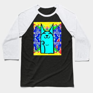 graffiti korean blue kitty cat Baseball T-Shirt